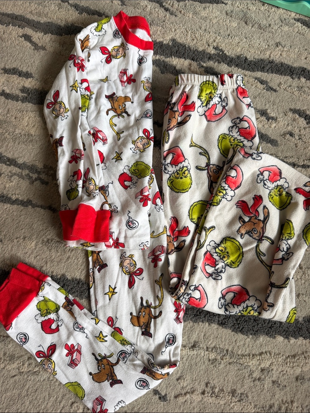 Carter's Grinch Holiday Pajama Set - White, Red & Green